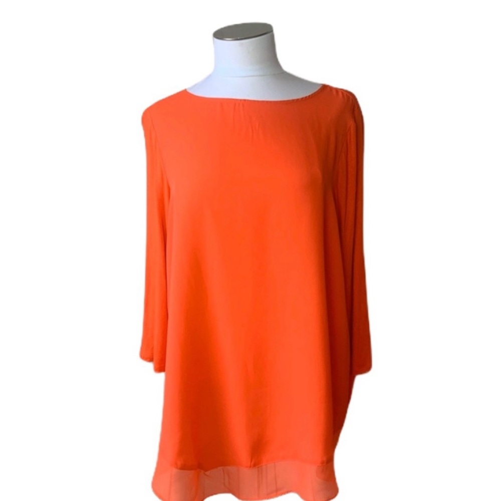 Jones New York Collection 3/4 Sleeve orange blouse